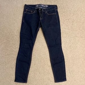 Express, Womens dark blue jeans, Size 6s - Jean legging slim fit ultra low rise